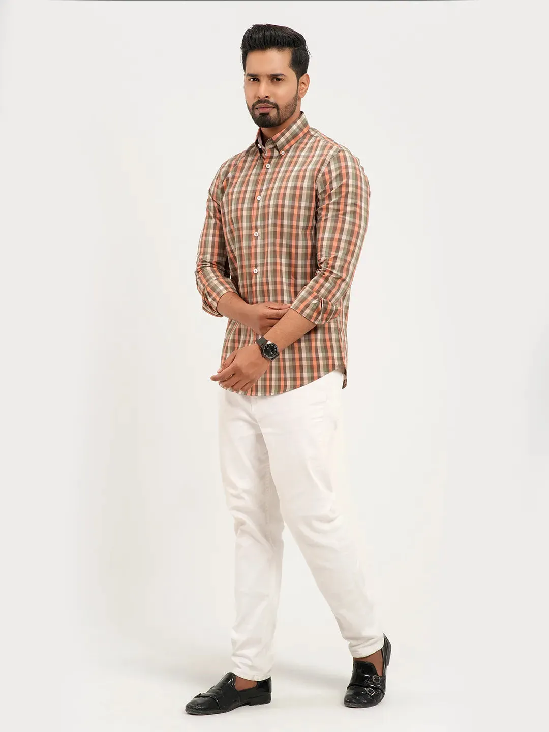 Men's Multicolor Check Full Sleeve Casual Shirt