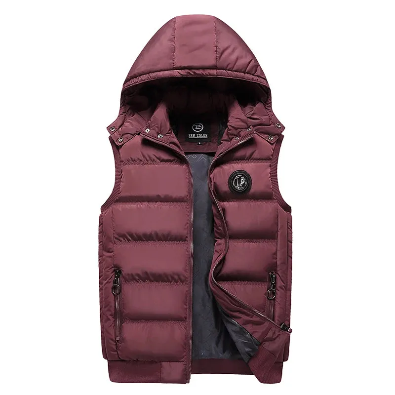 Men's Waterproof Winter Vest Jacket - Hooded, Warm, Sleeveless Waistcoat, Casual Fashion, Available up to 5XL