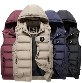 Men's Waterproof Winter Vest Jacket - Hooded, Warm, Sleeveless Waistcoat, Casual Fashion, Available up to 5XL