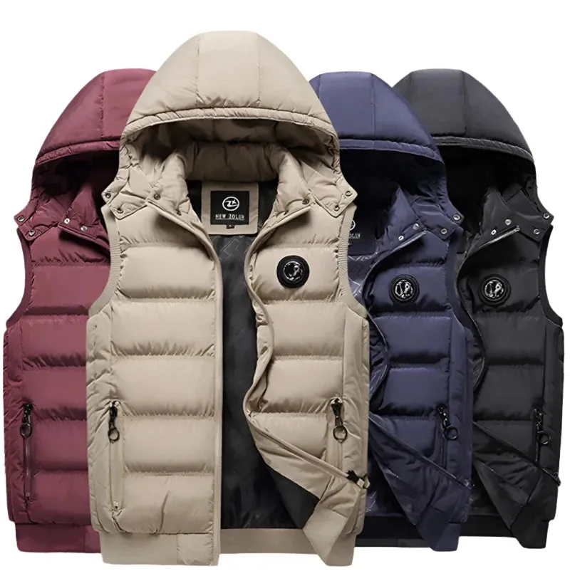 Men's Waterproof Winter Vest Jacket - Hooded, Warm, Sleeveless Waistcoat, Casual Fashion, Available up to 5XL