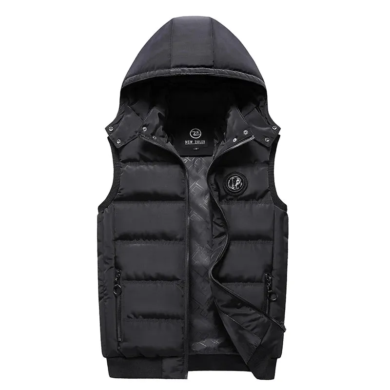 Men's Waterproof Winter Vest Jacket - Hooded, Warm, Sleeveless Waistcoat, Casual Fashion, Available up to 5XL