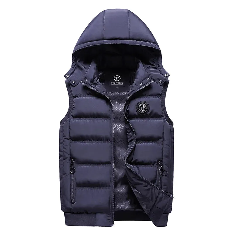 Men's Waterproof Winter Vest Jacket - Hooded, Warm, Sleeveless Waistcoat, Casual Fashion, Available up to 5XL