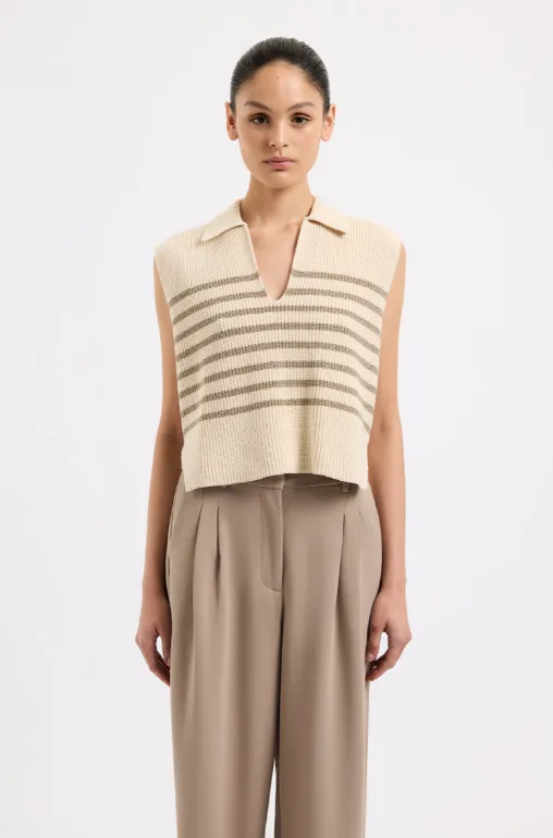 Nude Lucy Enes Stripe Knit Vest - Chestnut Stripe