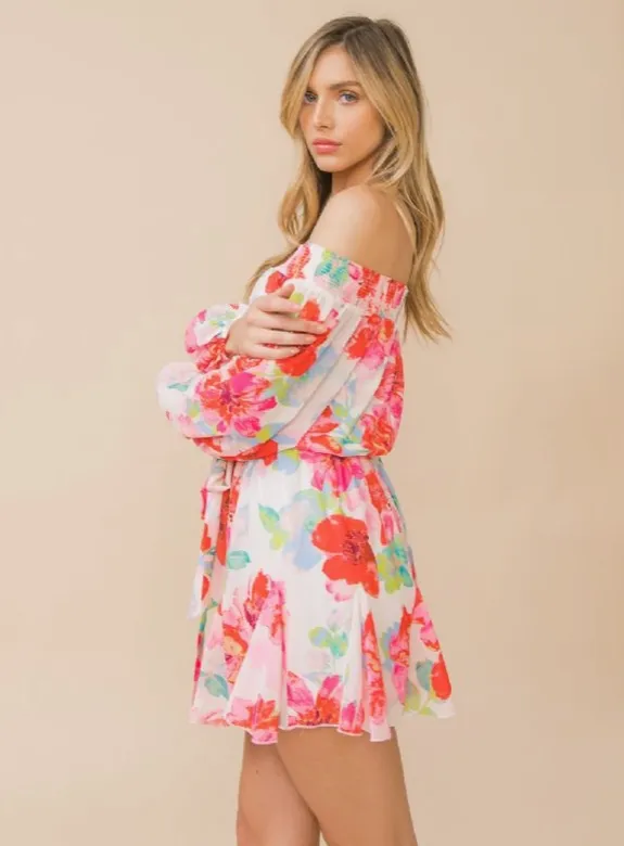 Off-Shoulder Blossom Romper