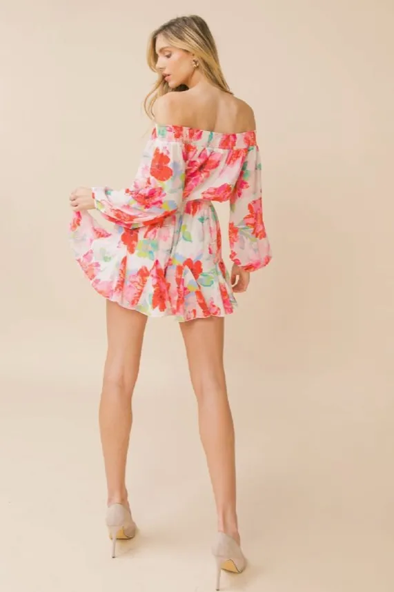 Off-Shoulder Blossom Romper