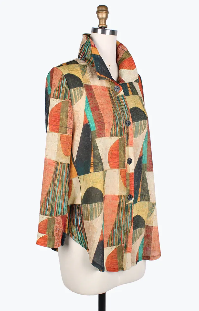 OIL PAINTING SHIRT-7088-BRN