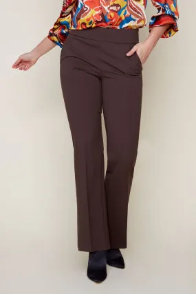 Ponte Pull On Dress Pants - Chocolate