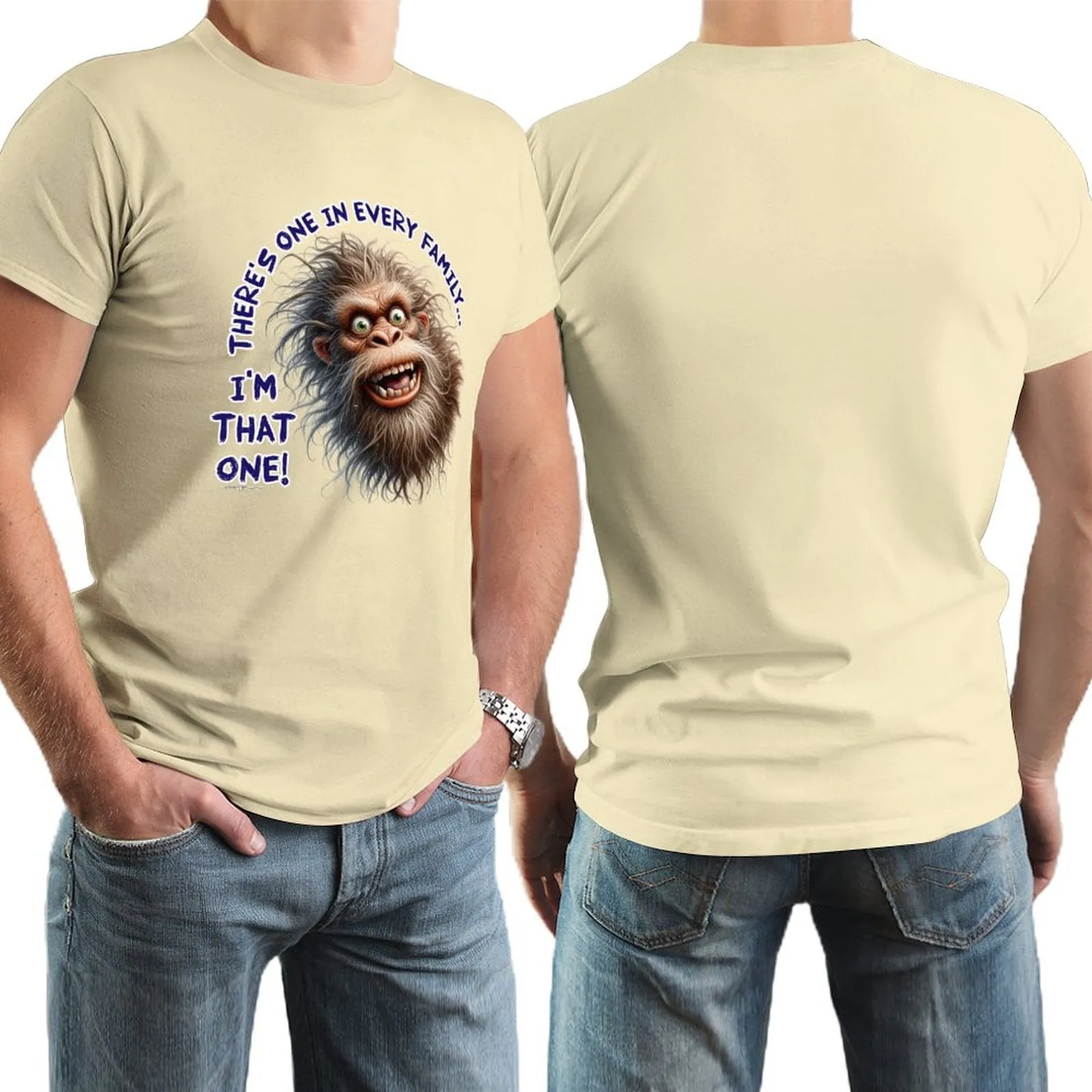 "There's on in every family...", Bigfoot, Sasquatch, Cotton Short Sleeve T-shirt