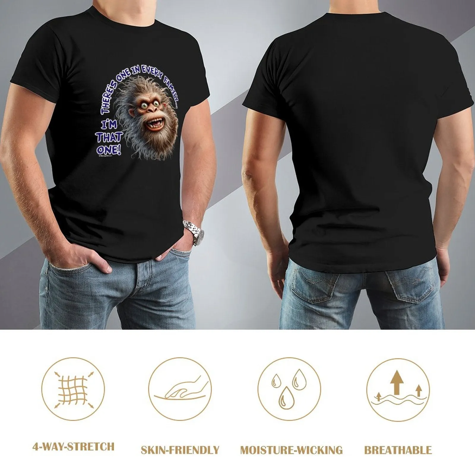 "There's on in every family...", Bigfoot, Sasquatch, Cotton Short Sleeve T-shirt