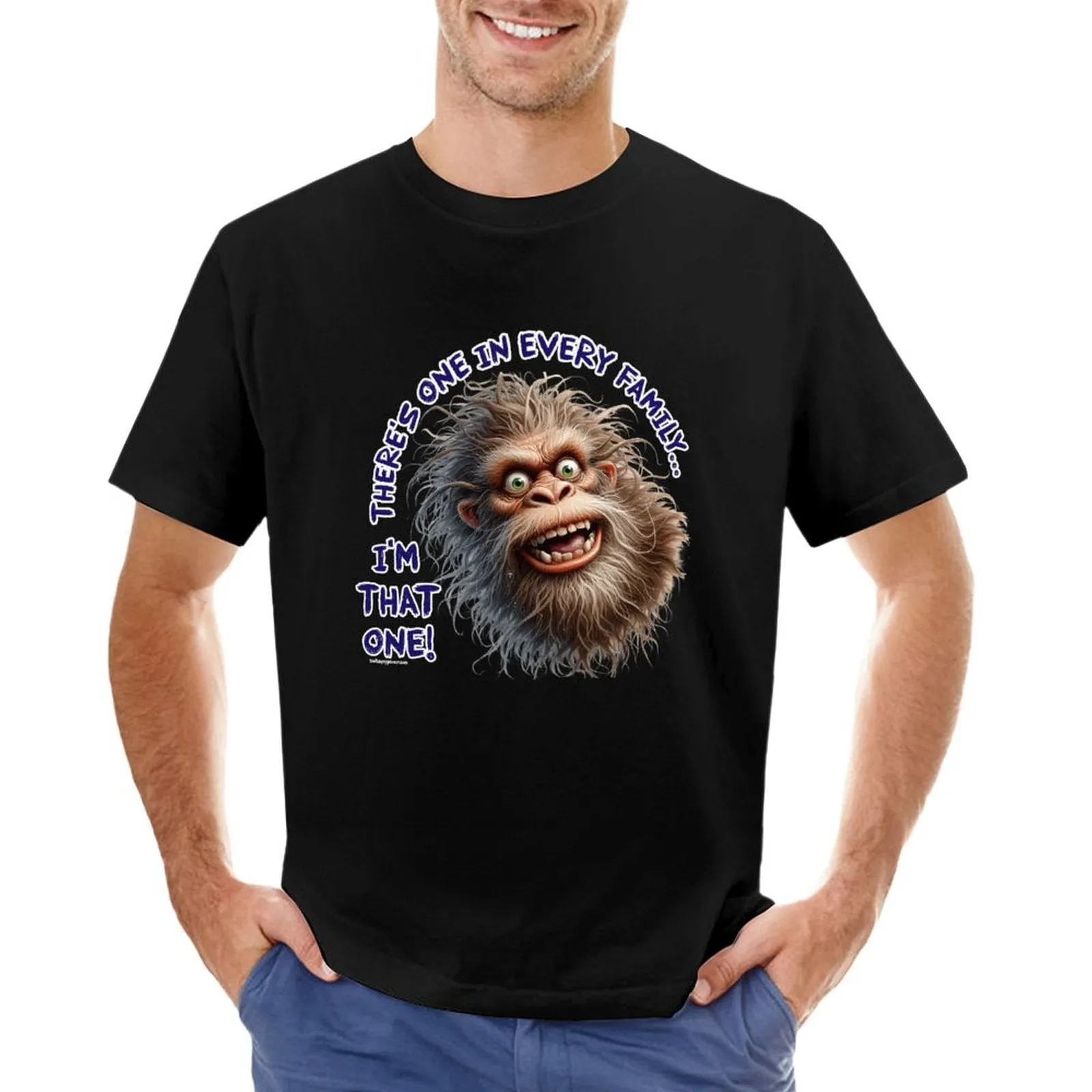 "There's on in every family...", Bigfoot, Sasquatch, Cotton Short Sleeve T-shirt