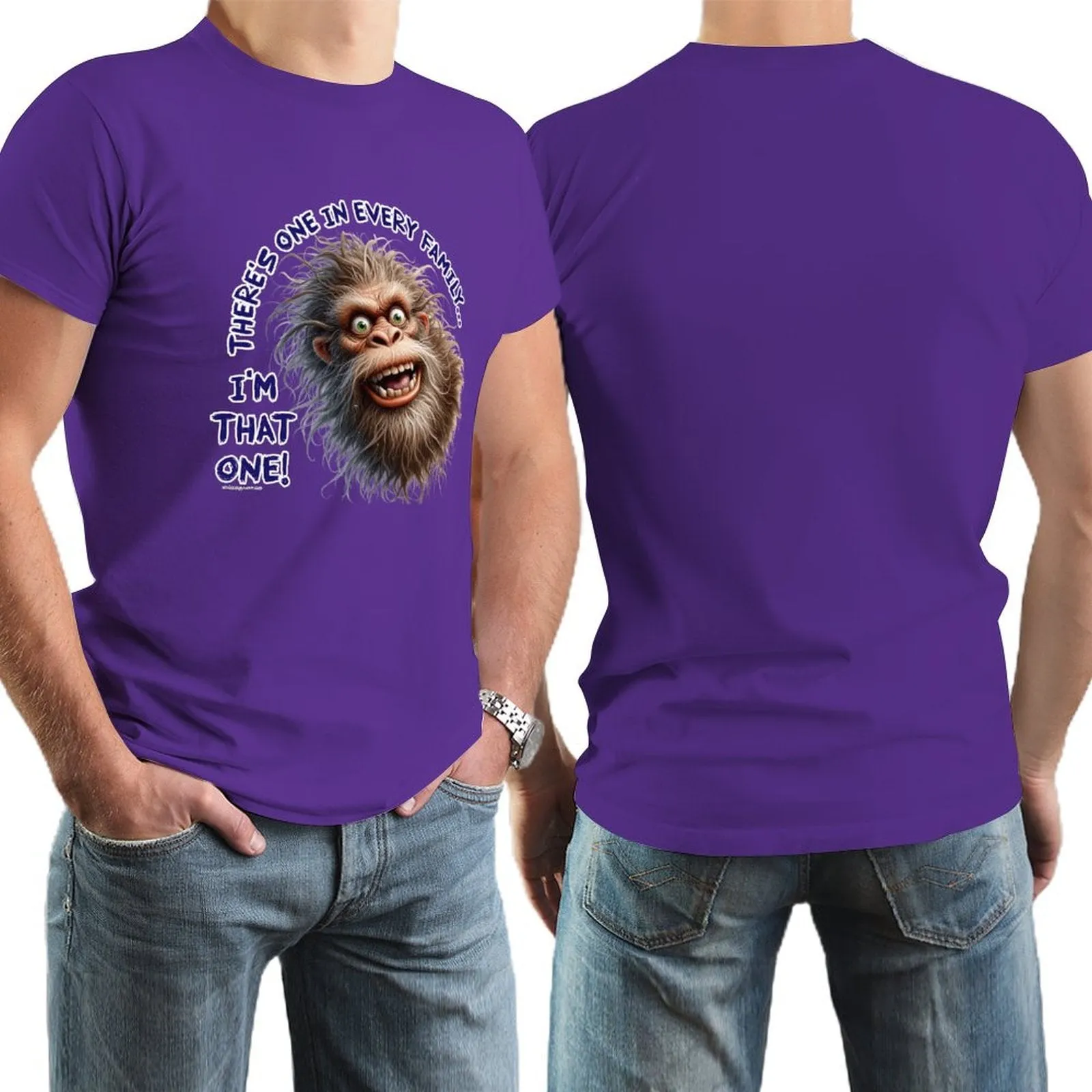 "There's on in every family...", Bigfoot, Sasquatch, Cotton Short Sleeve T-shirt