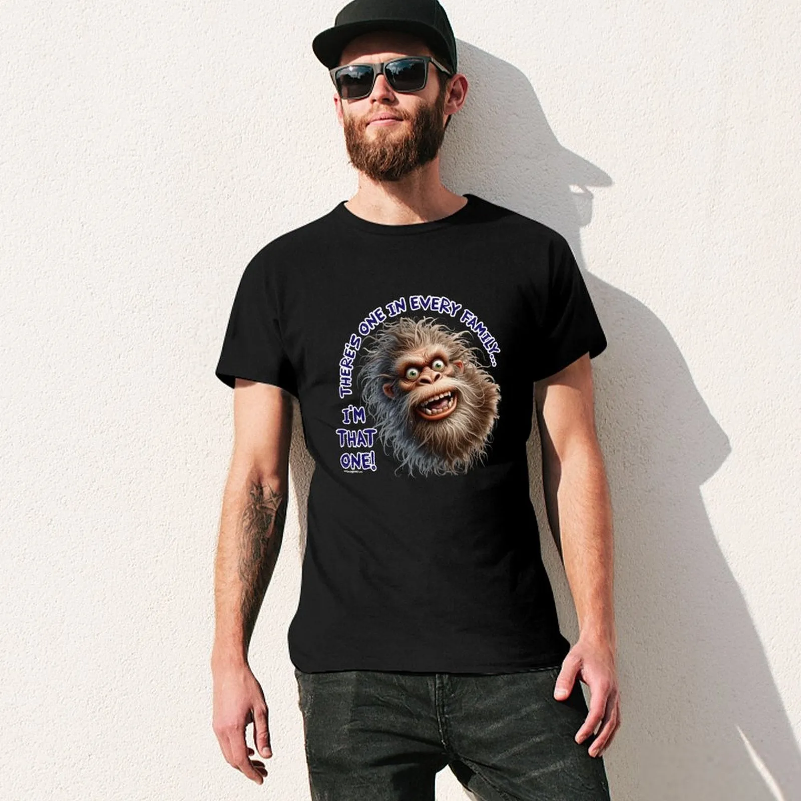 "There's on in every family...", Bigfoot, Sasquatch, Cotton Short Sleeve T-shirt
