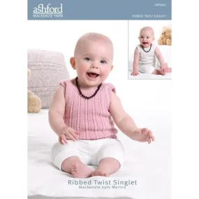 Ribbed Twist Singlet 4Ply knitting pattern SALE
