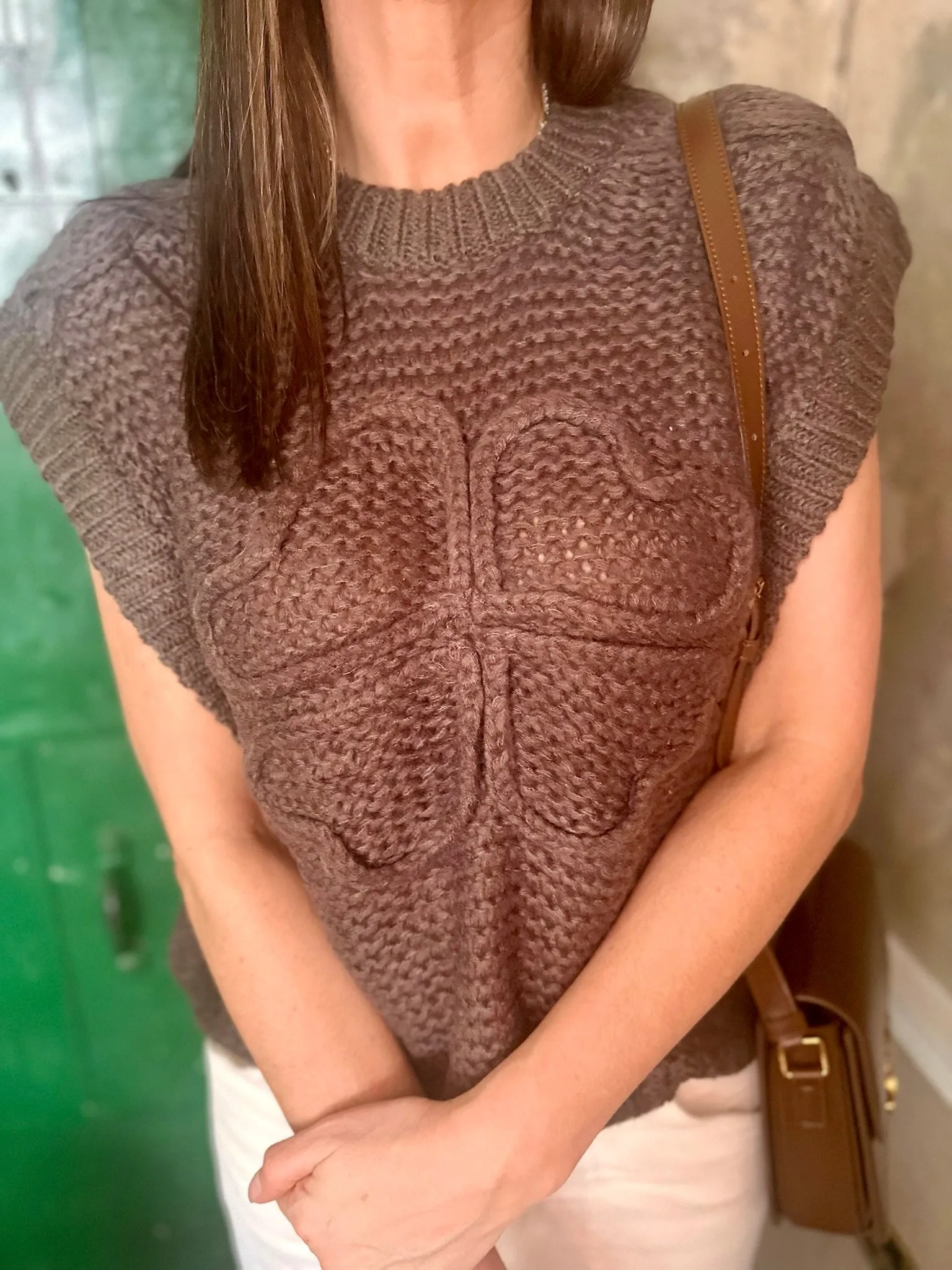 Rival Knitted Vest with Logo - Brown
