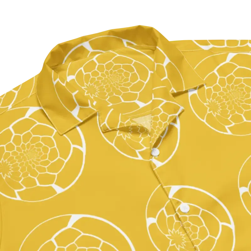 Rock Summer with Abstract Yellow Unisex Button Shirt