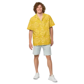 Rock Summer with Abstract Yellow Unisex Button Shirt