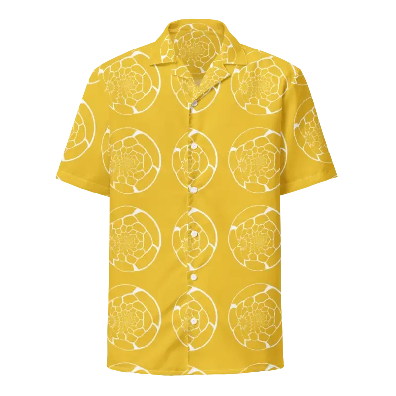Rock Summer with Abstract Yellow Unisex Button Shirt