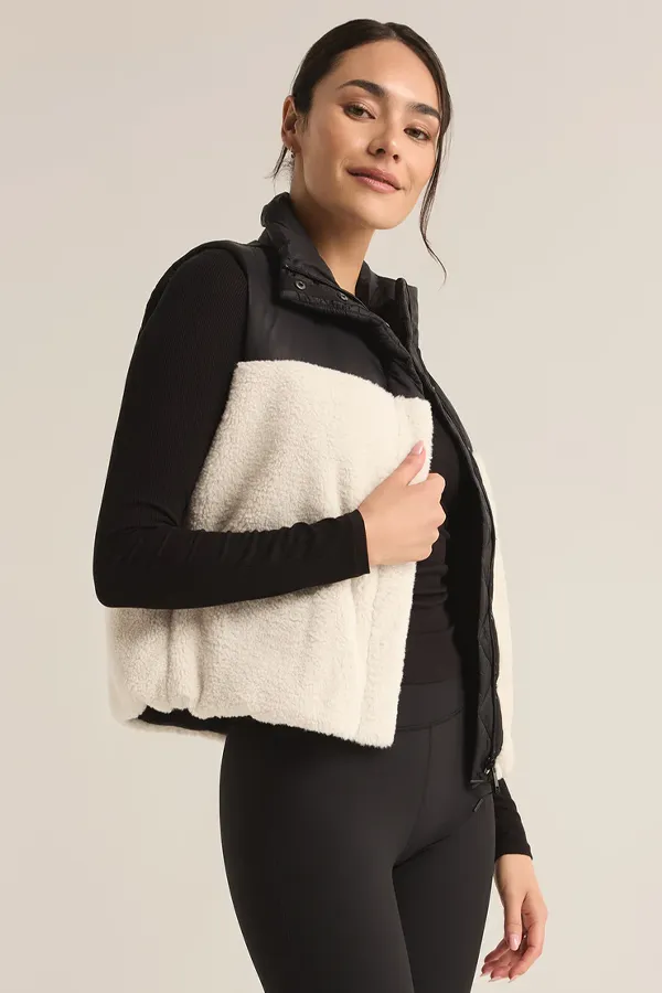 Rocky Sherpa Puffer Vest | Sesame