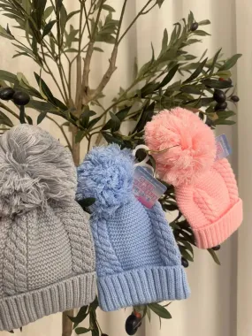 SOFT TOUCH KNIT HAT WPOM POM (0-18M)