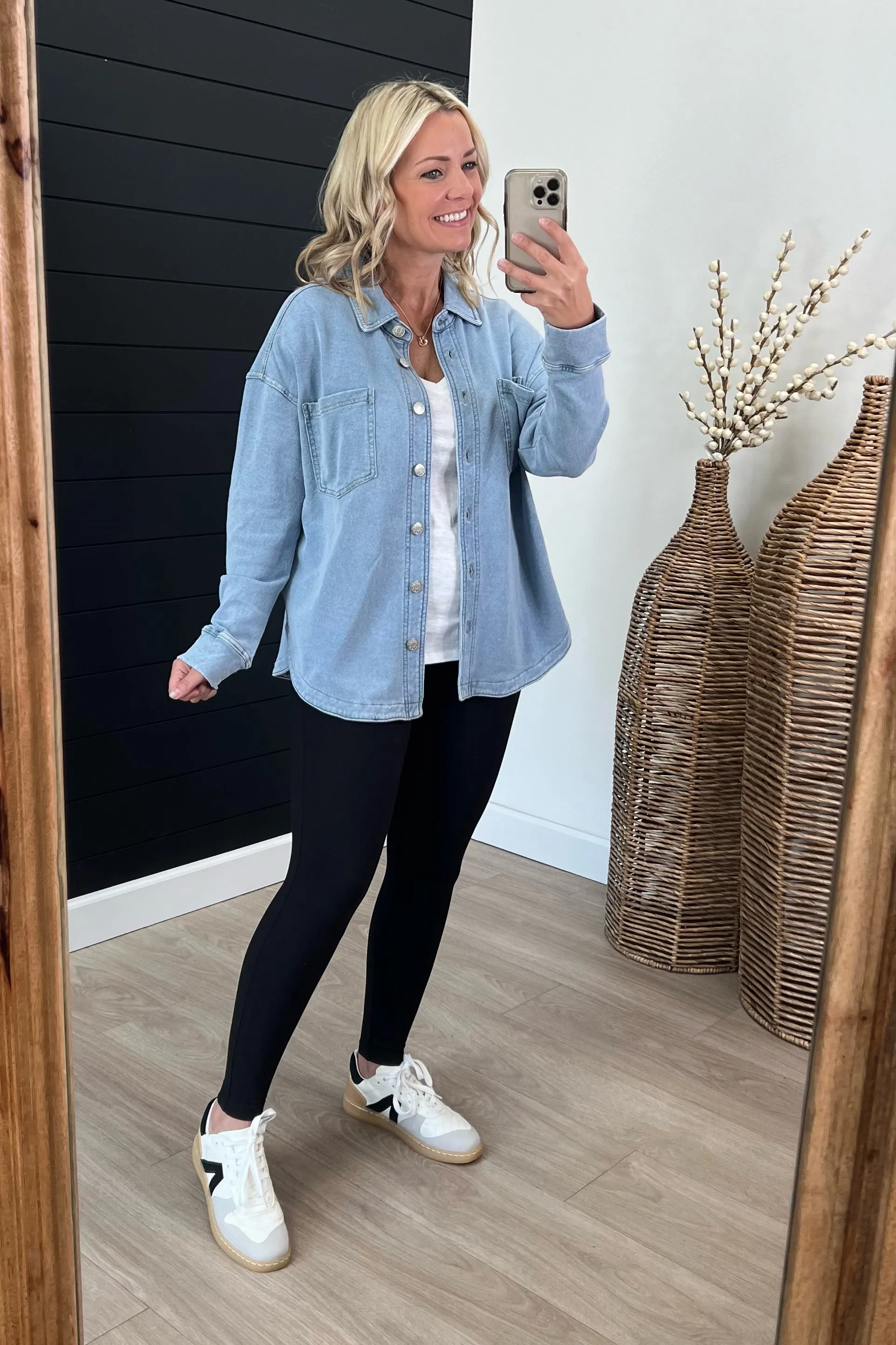 Soft Washed Denim Shacket