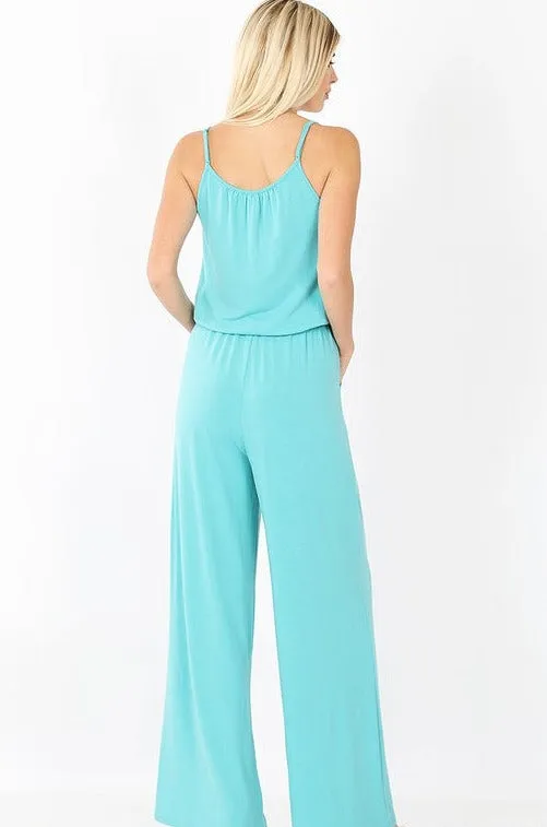 Spaghetti Strap Jumpsuit with Pockets