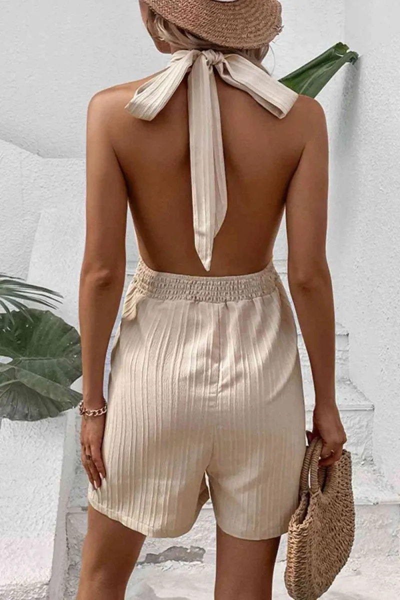 Sunshine Blissed Smocked Halter Romper