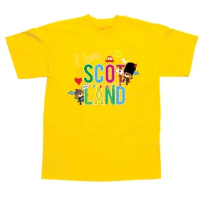 T-Shirt Childrens I Love Scotland Yellow