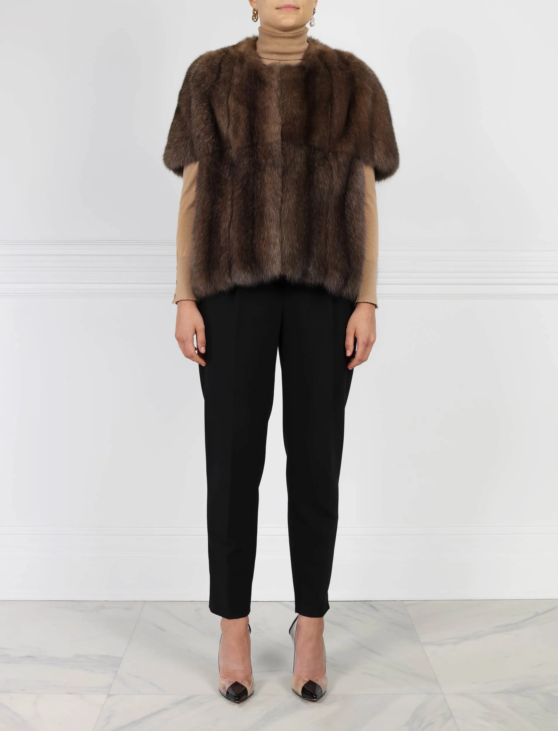 The Frances Sable Fur Cocoon Vest