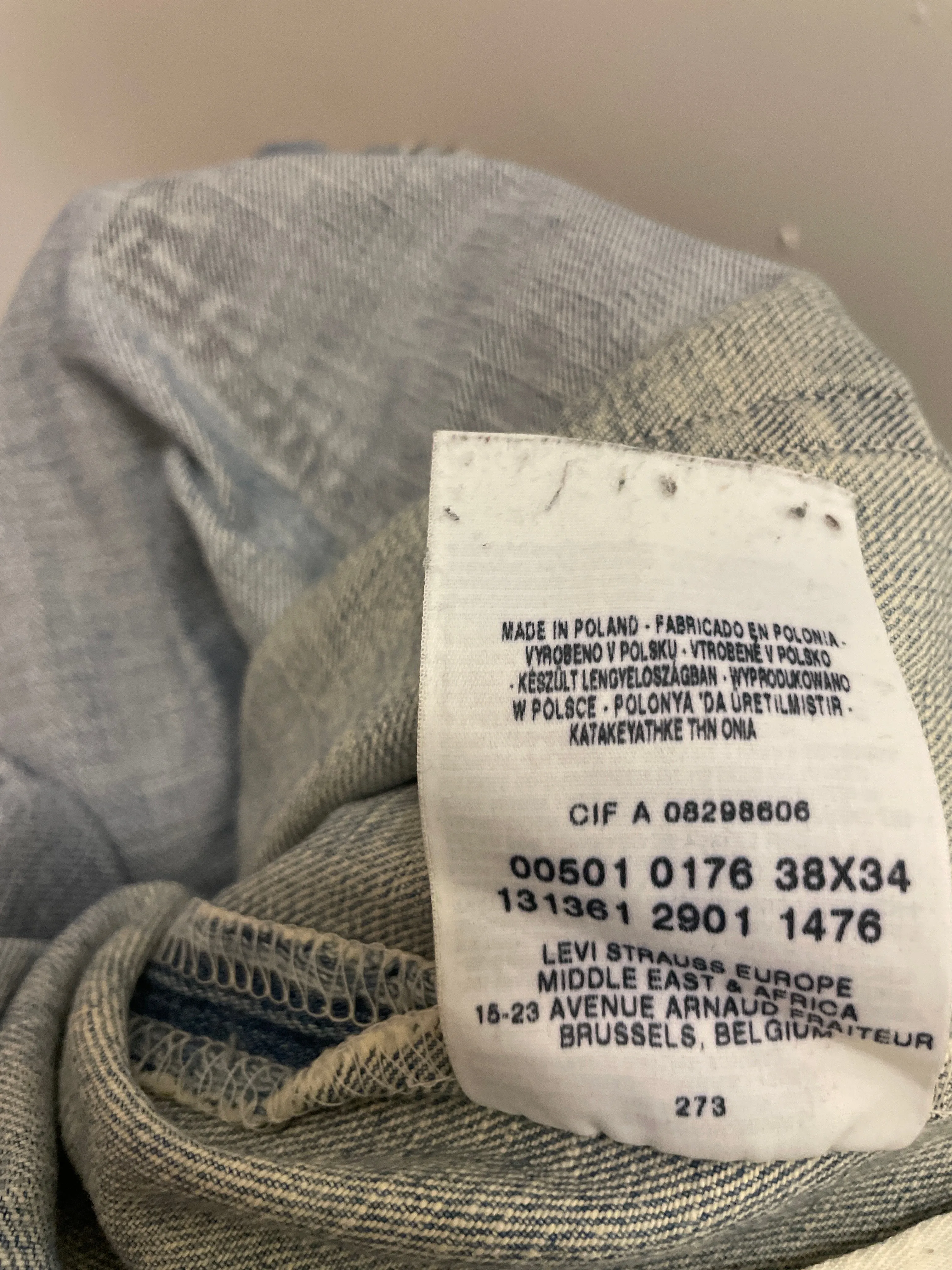 Vintage blue levis strauss & co mens trousers size L