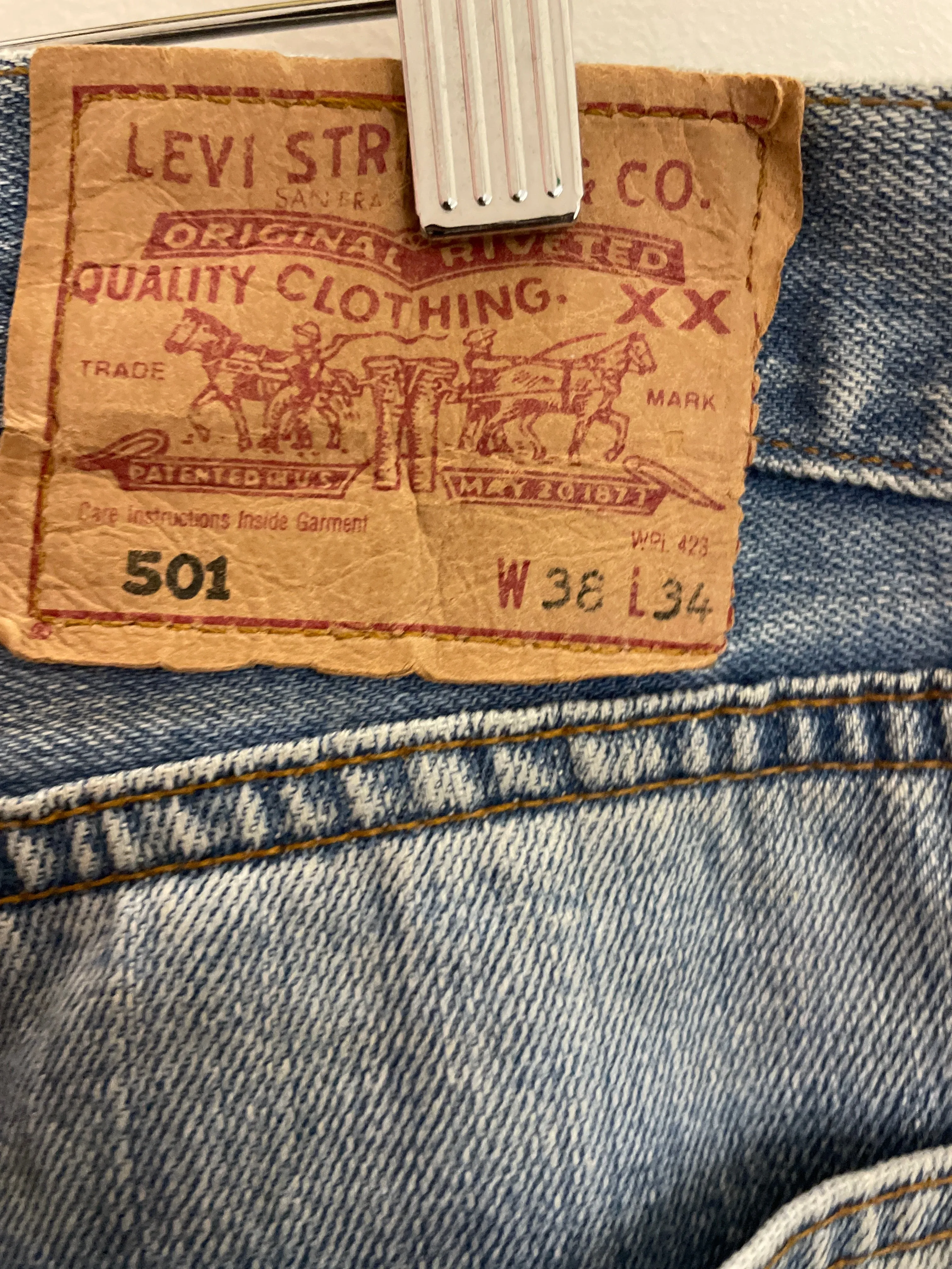 Vintage blue levis strauss & co mens trousers size L