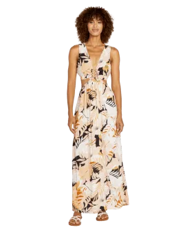 VOLCOM Women's Lets Luau Dress Vintage Black