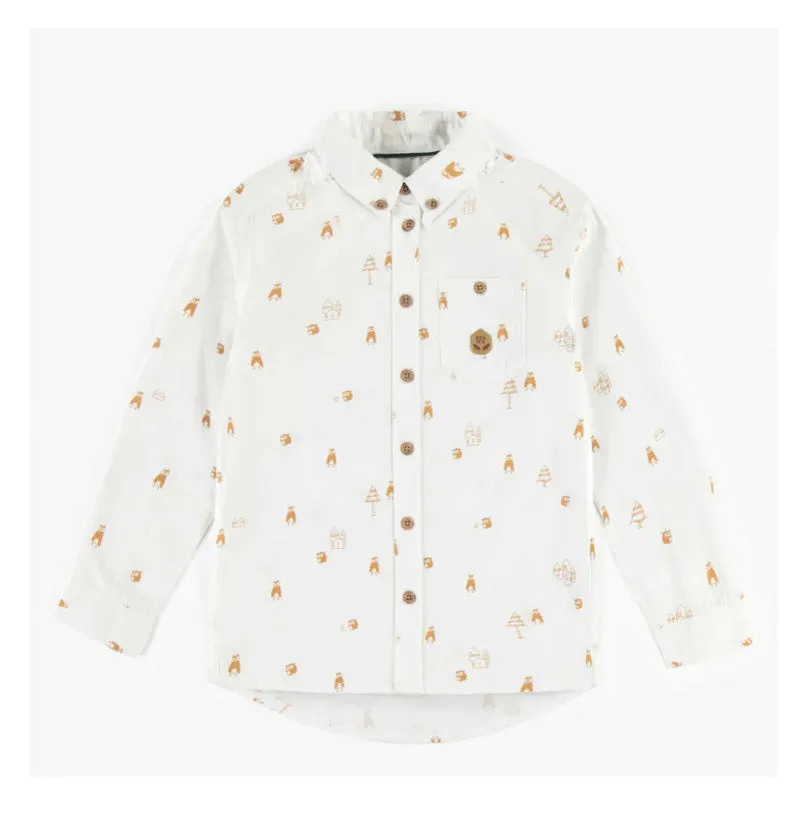 White Shirt In Peach Skin Effect Child by Souris Mini