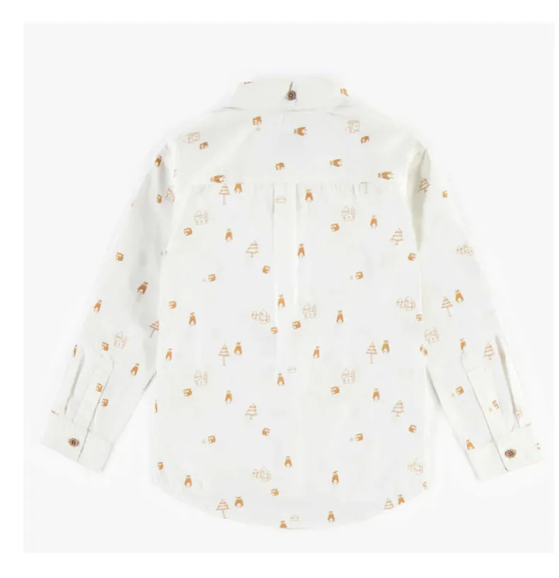 White Shirt In Peach Skin Effect Child by Souris Mini