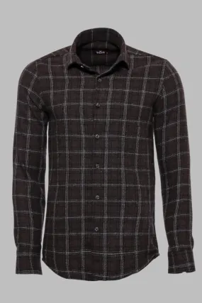 WSS Checked Brown Men Lumberjack Shirt  - Singen