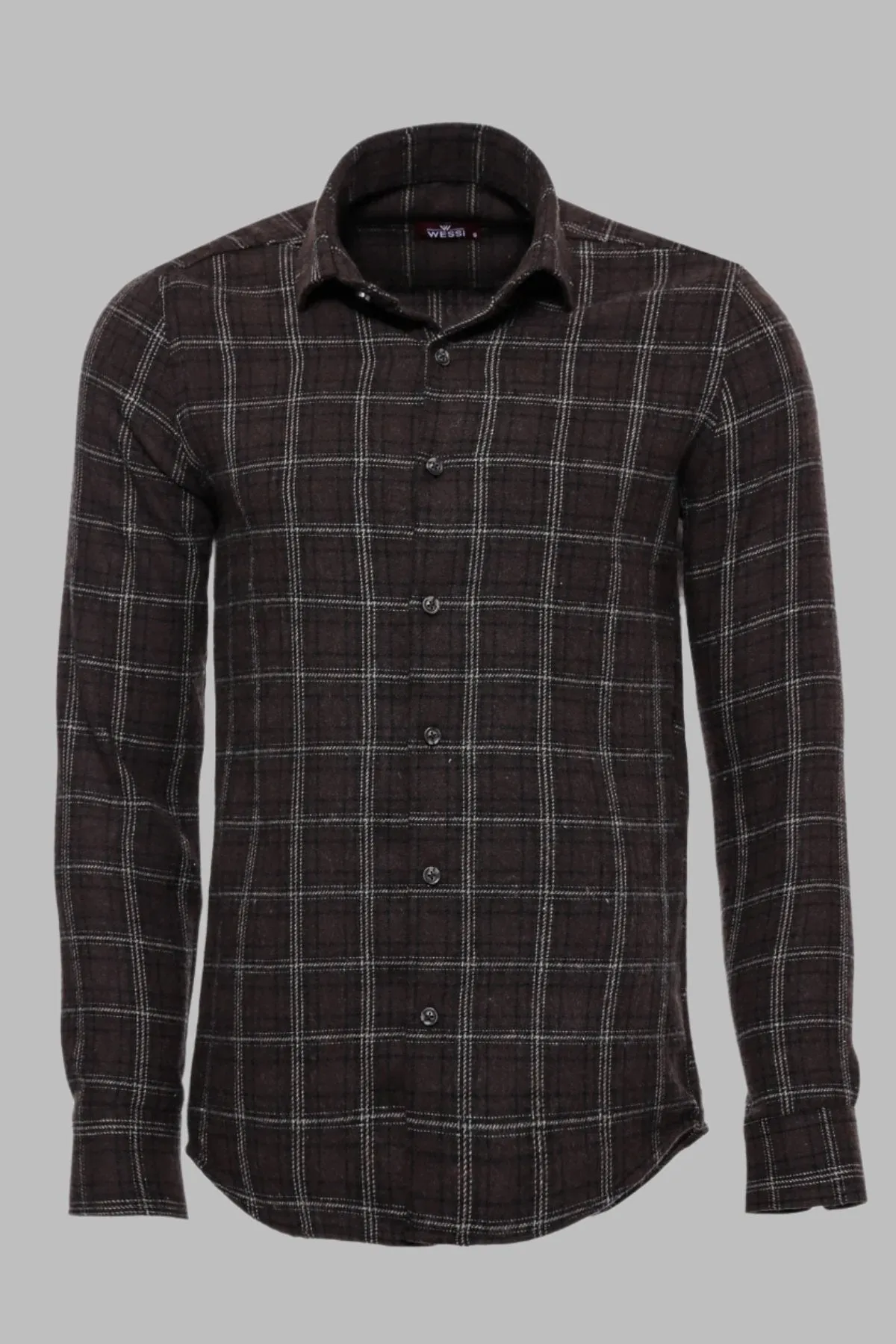 WSS Checked Brown Men Lumberjack Shirt  - Singen