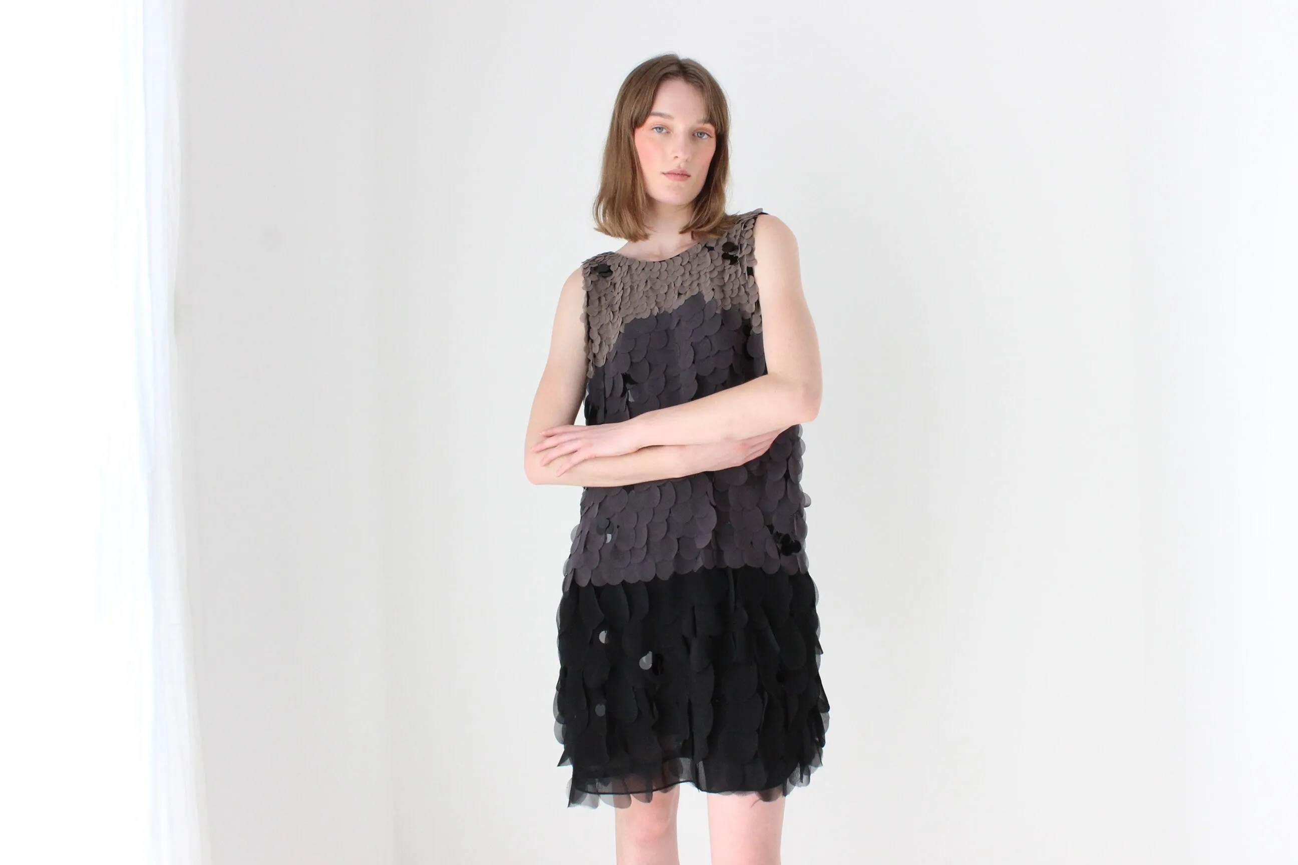 Y2K Roberto Cavalli Silk Disc Textured Cocktail Dress