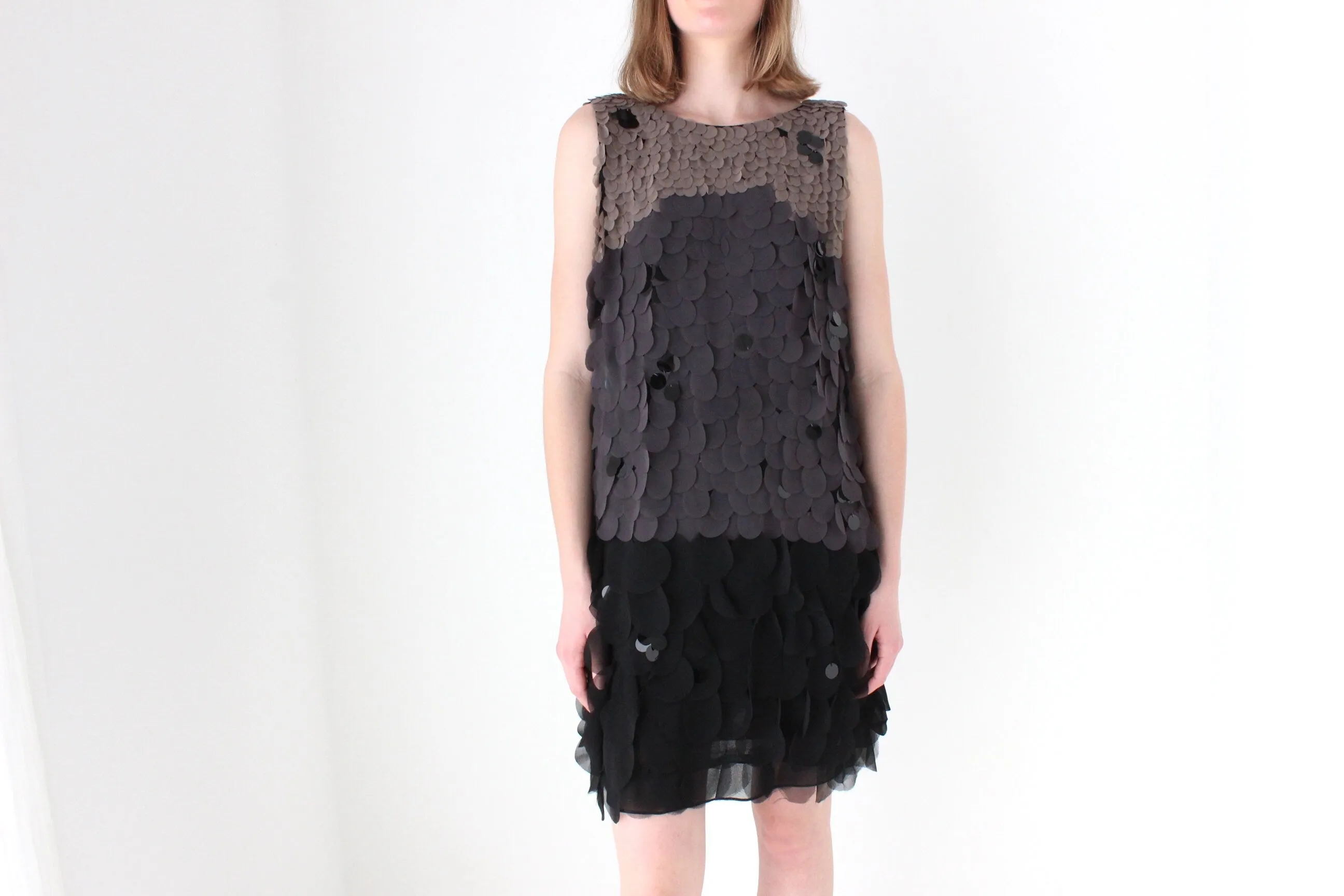 Y2K Roberto Cavalli Silk Disc Textured Cocktail Dress