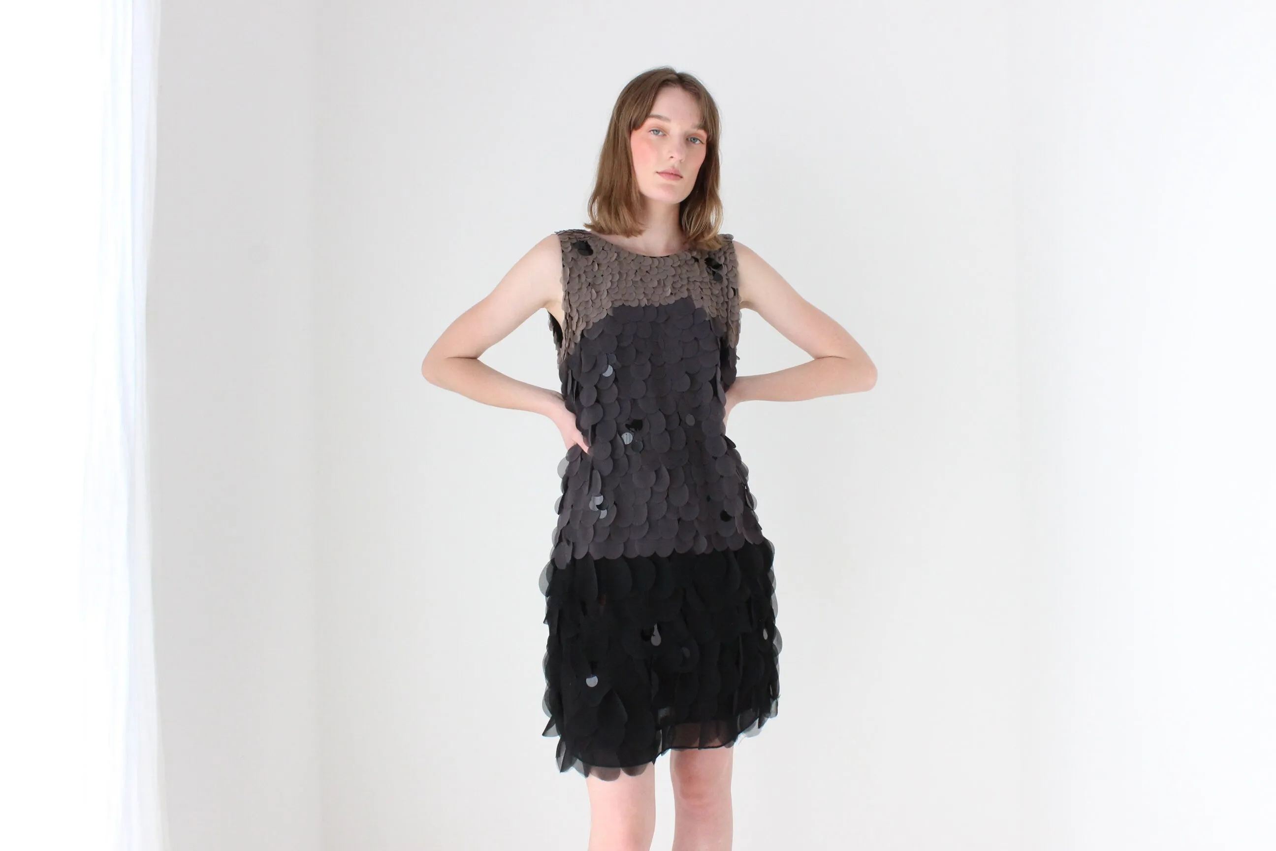 Y2K Roberto Cavalli Silk Disc Textured Cocktail Dress