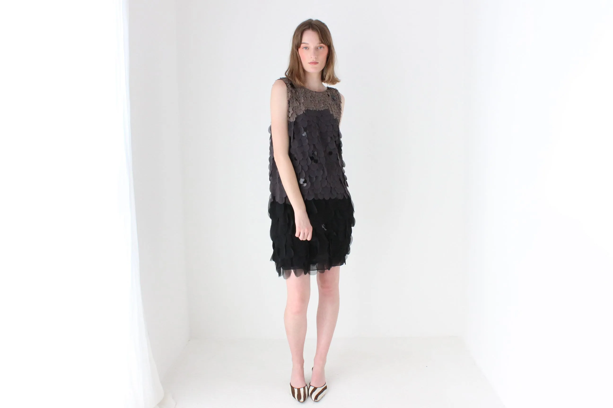 Y2K Roberto Cavalli Silk Disc Textured Cocktail Dress