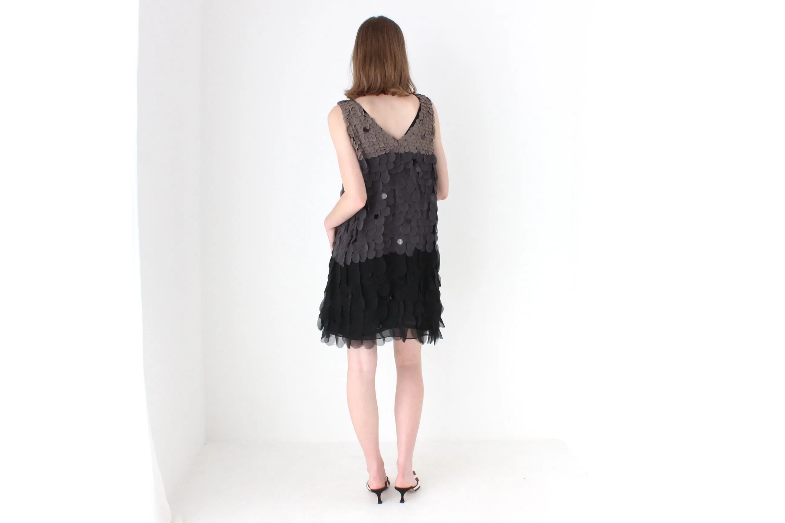 Y2K Roberto Cavalli Silk Disc Textured Cocktail Dress