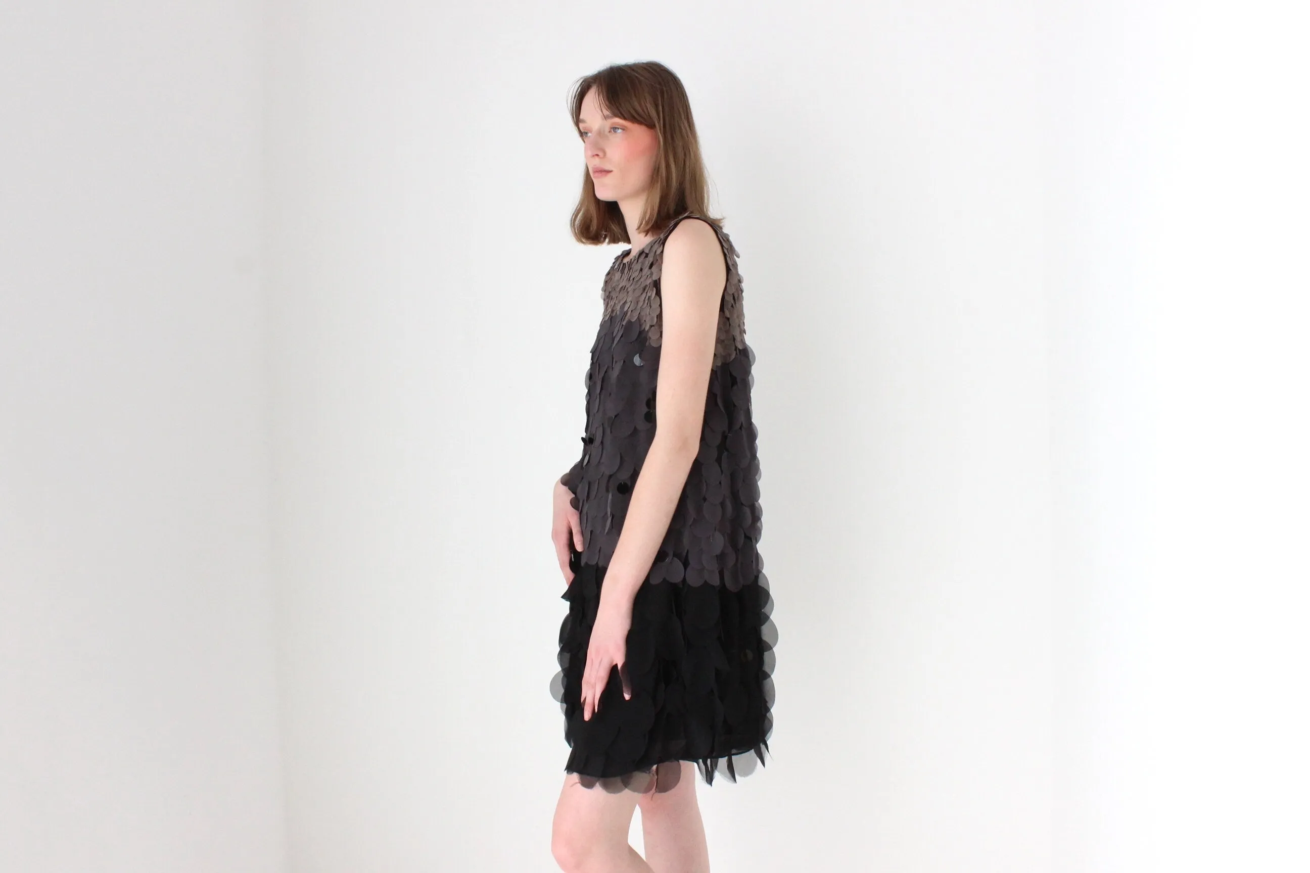 Y2K Roberto Cavalli Silk Disc Textured Cocktail Dress
