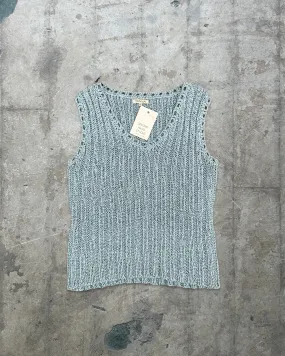 Y2K Vintage Blue Knitted Vest - 12
