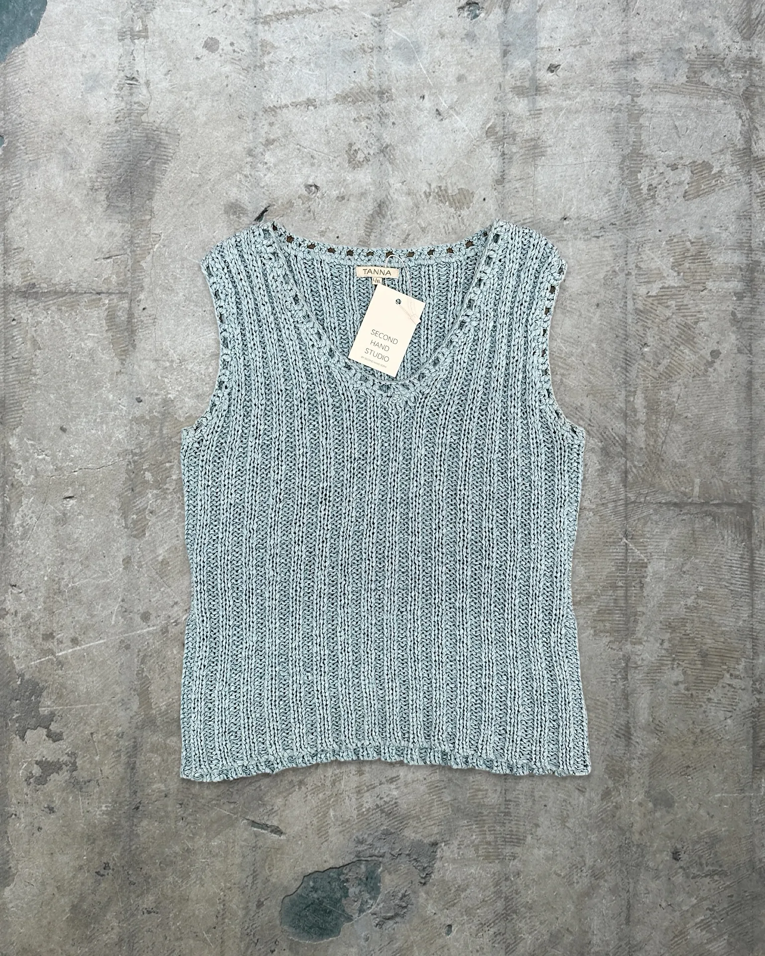 Y2K Vintage Blue Knitted Vest - 12